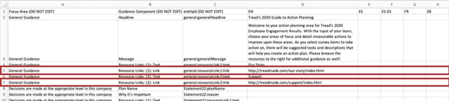 翻訳スプレッドシートのリンク