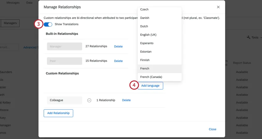 en cliquant sur Afficher les liens, puis sur Ajouter une langue et en sélectionnant une langue