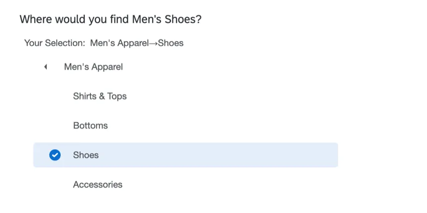 selecting a node as a survey taker without seeing the entire tree