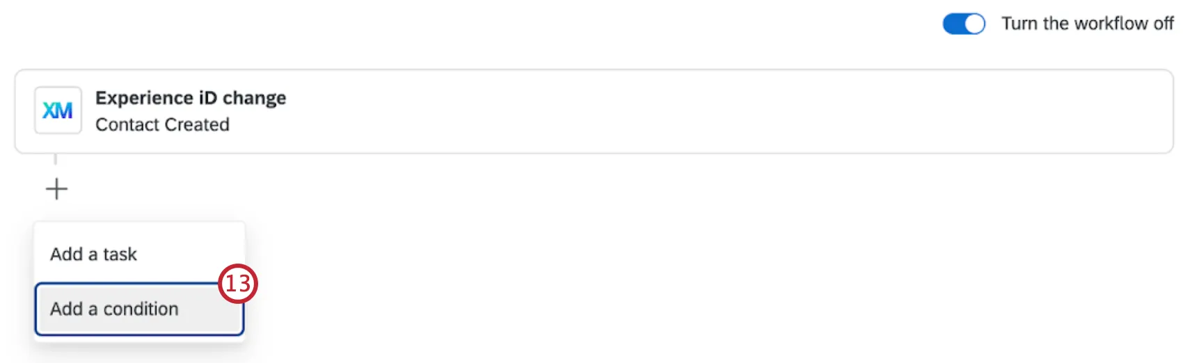 button to add a condition