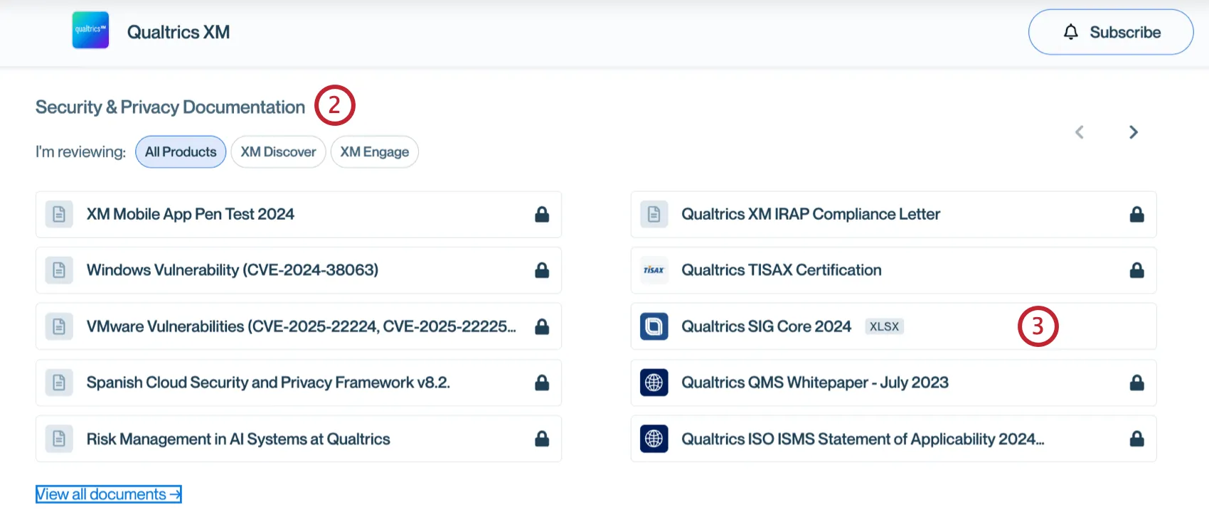 security documentation within the trust center