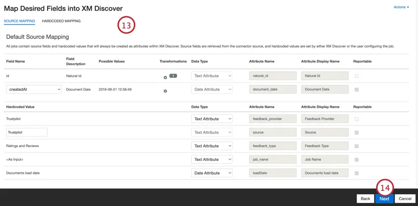 adjusting data mappings
