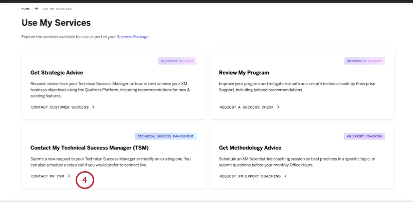 contact my technical success manager button