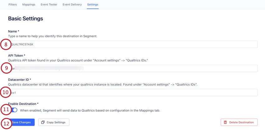 adding an api token and datacenter id