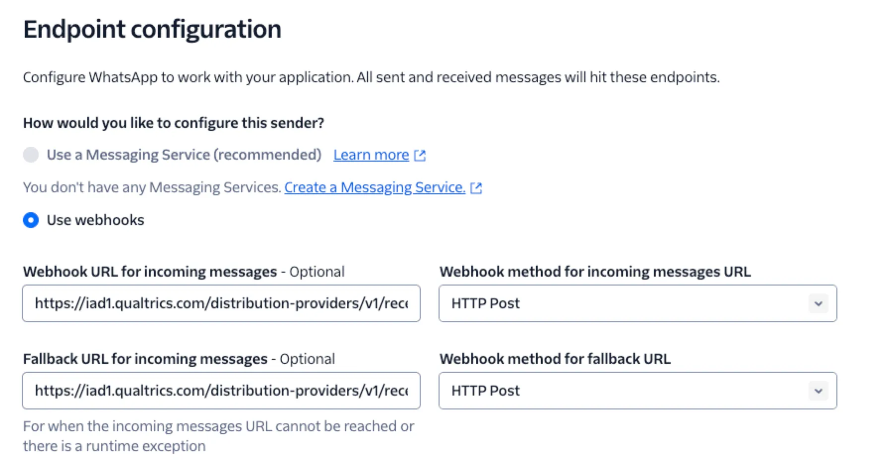 Window that says "Configure whatsapp number" and has the fields described