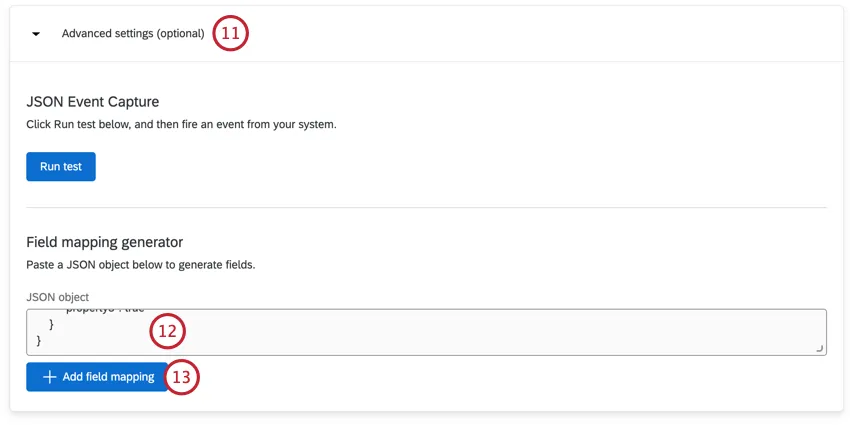 incollare il payload json nellevento di qualtrics