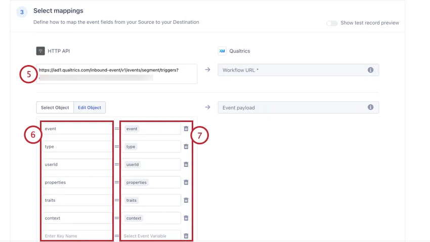 Asignar la url de su flujo de trabajo y cualquier campo adicional