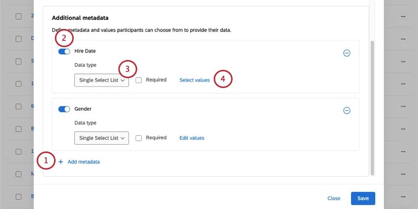 metadata settings for 360