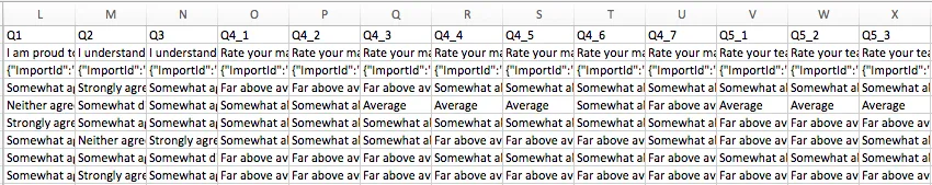 Exemple dexportation de données de questions