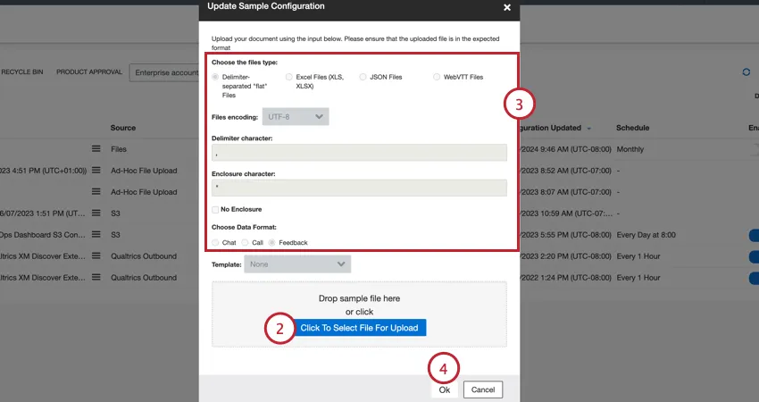 uploading a new sample file