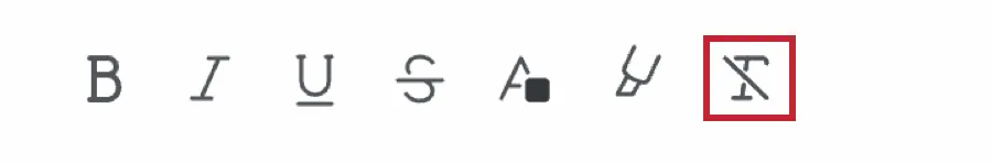 clear formatting icon