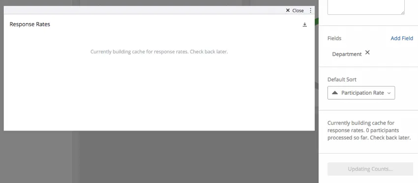 a response rate widget that refreshing due to invited counts being updated