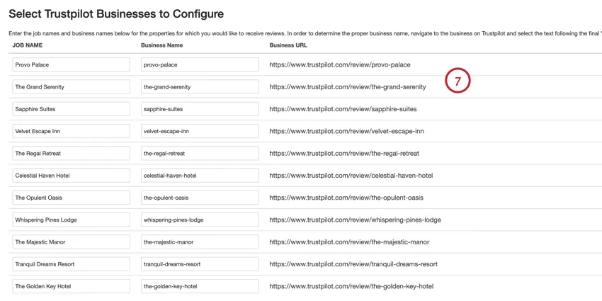 reviewing the properties after uploading them