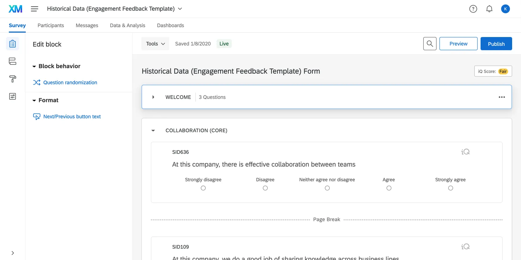 Survey editor in the Historical EX project