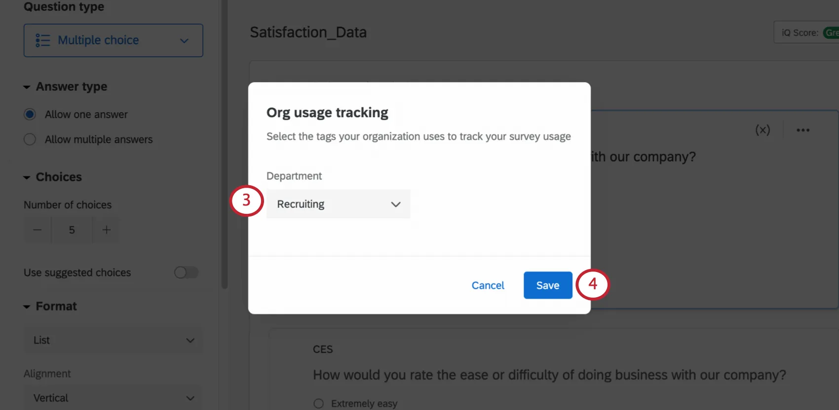 a janela para adicionar uma tag a um pesquisa