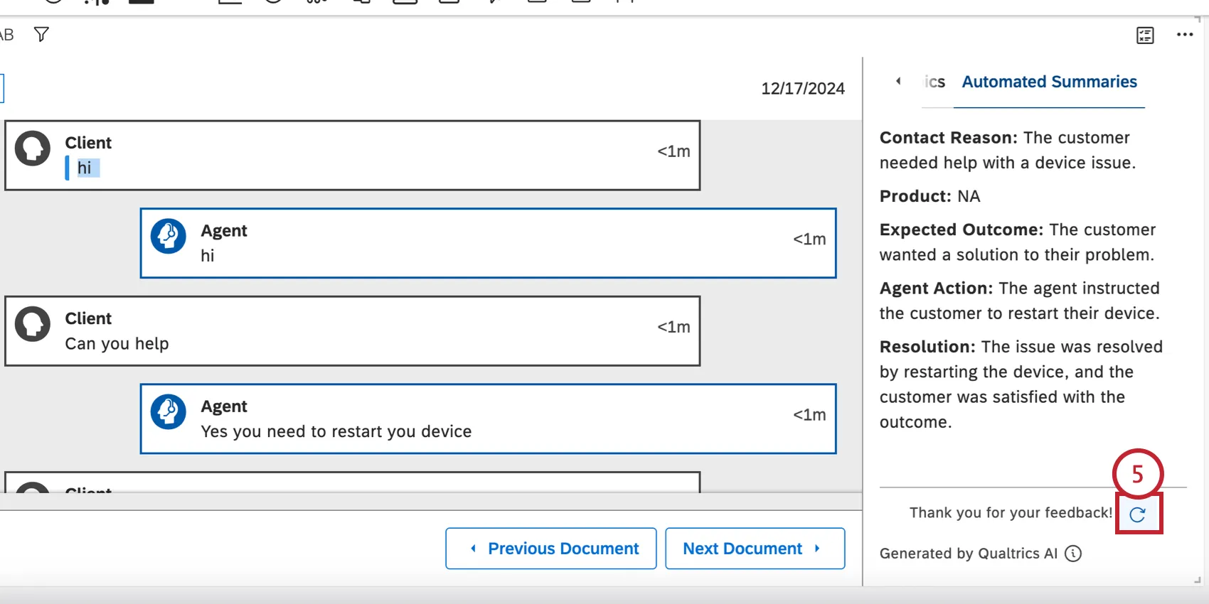 regenerar o resumo, se necessário
