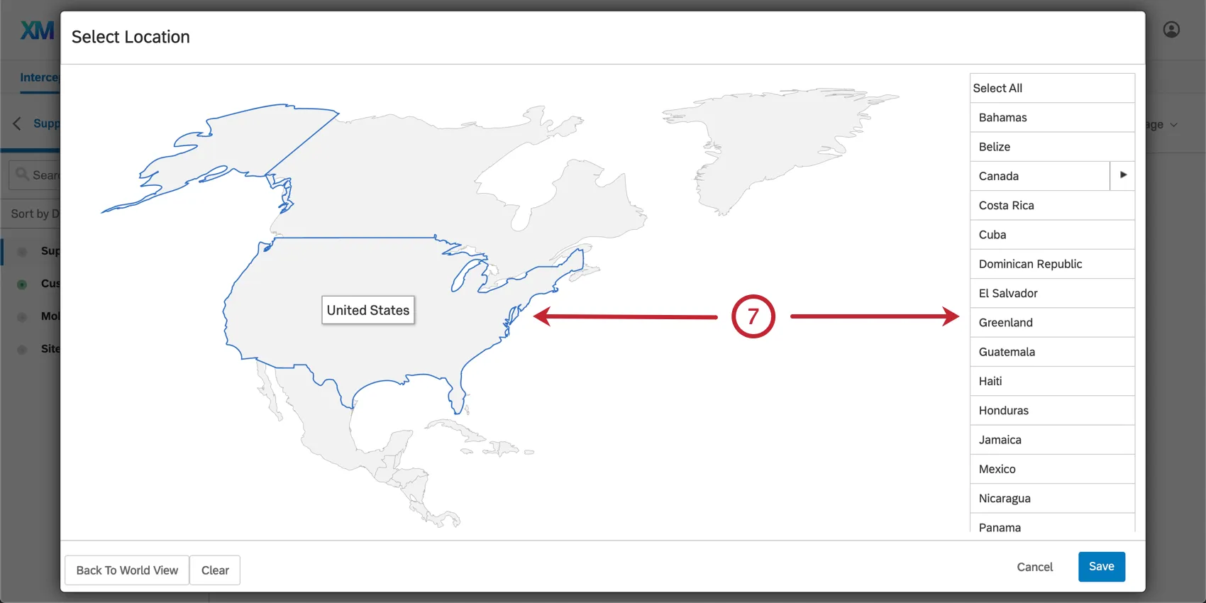 Mapa en tonos grises de los países de América del Norte