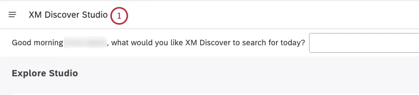 pulsante homepage dello studio nella parte superiore di ogni pagina dello studio