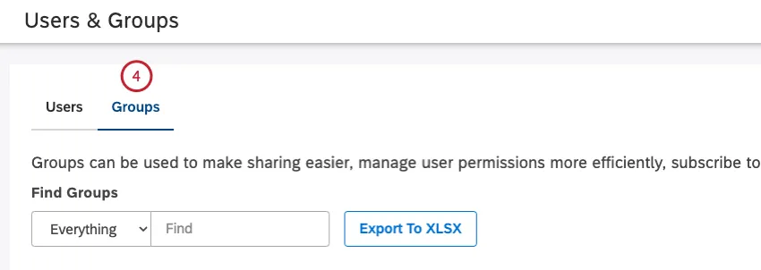 Select the Groups tab.