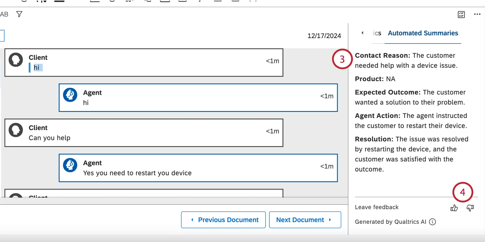 reviewing the generated summary and providing feedback