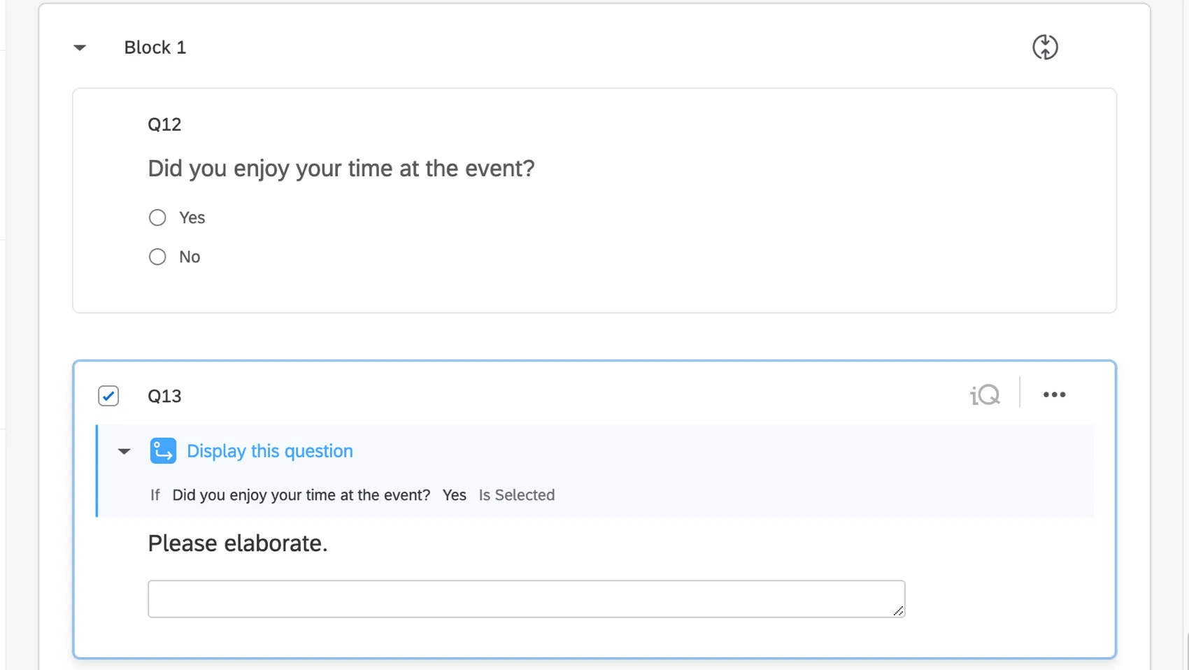 Lógica sofisticada de una pregunta en un bloque en bucle