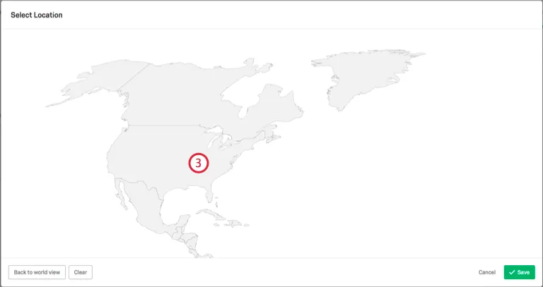 selecting the USA from a north american map