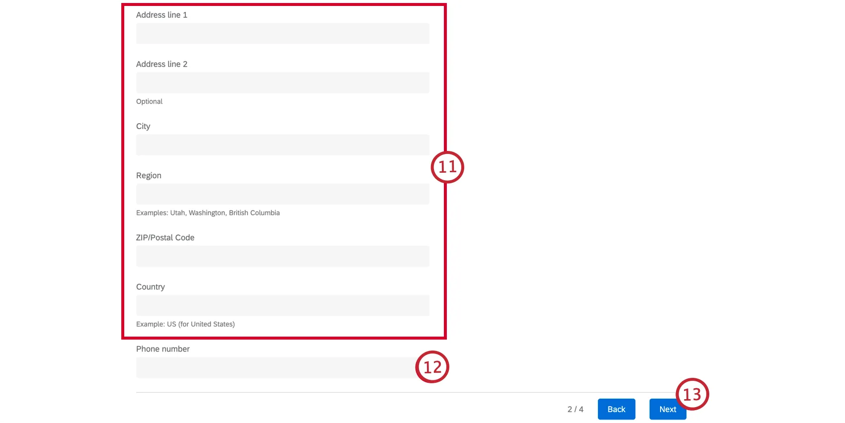Inserção de um endereço físico válido