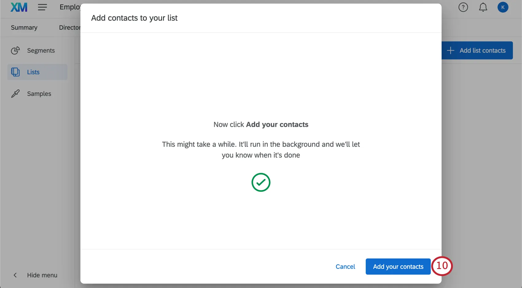 Image of final confirmation window