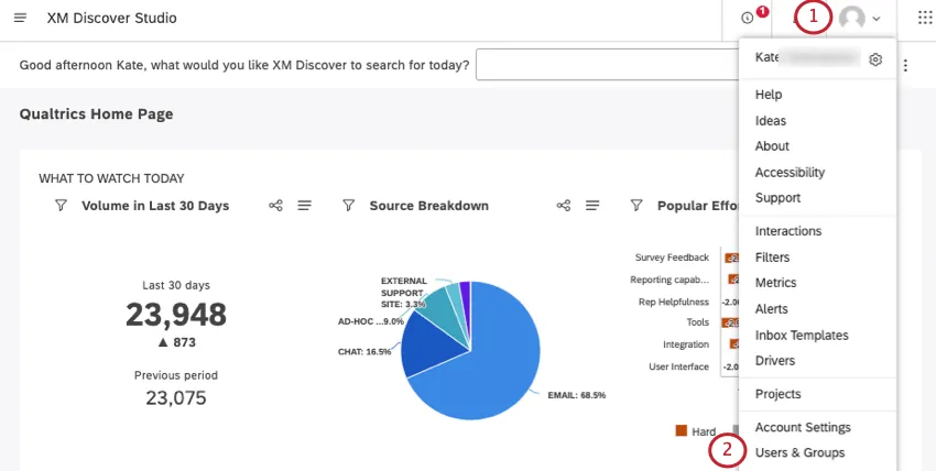 aller sur la page des utilisateurs et des groupes sous licône du profil de lutilisateur