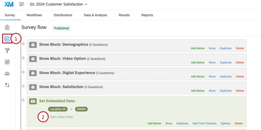 creating a new embedded data field in the survey flow