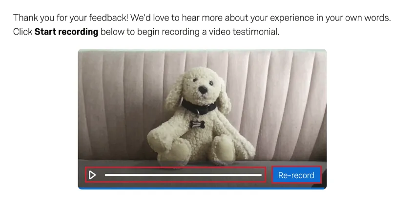 valutare il video utilizzando la barra di scorrimento in fondo al video