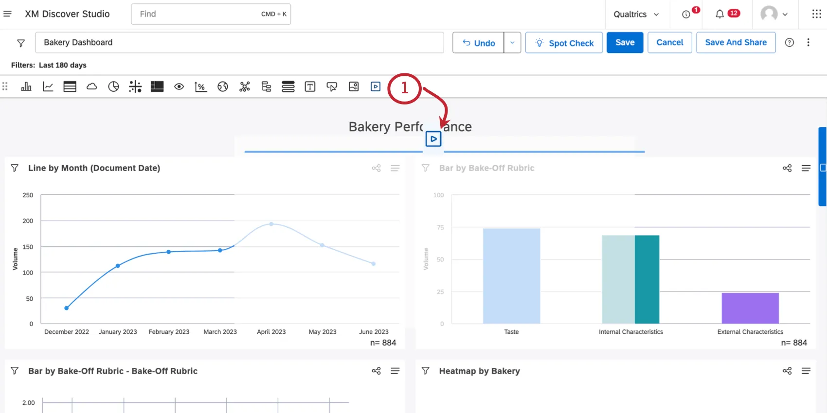 Trascinamento dellicona video dalla barra superiore della dashboard