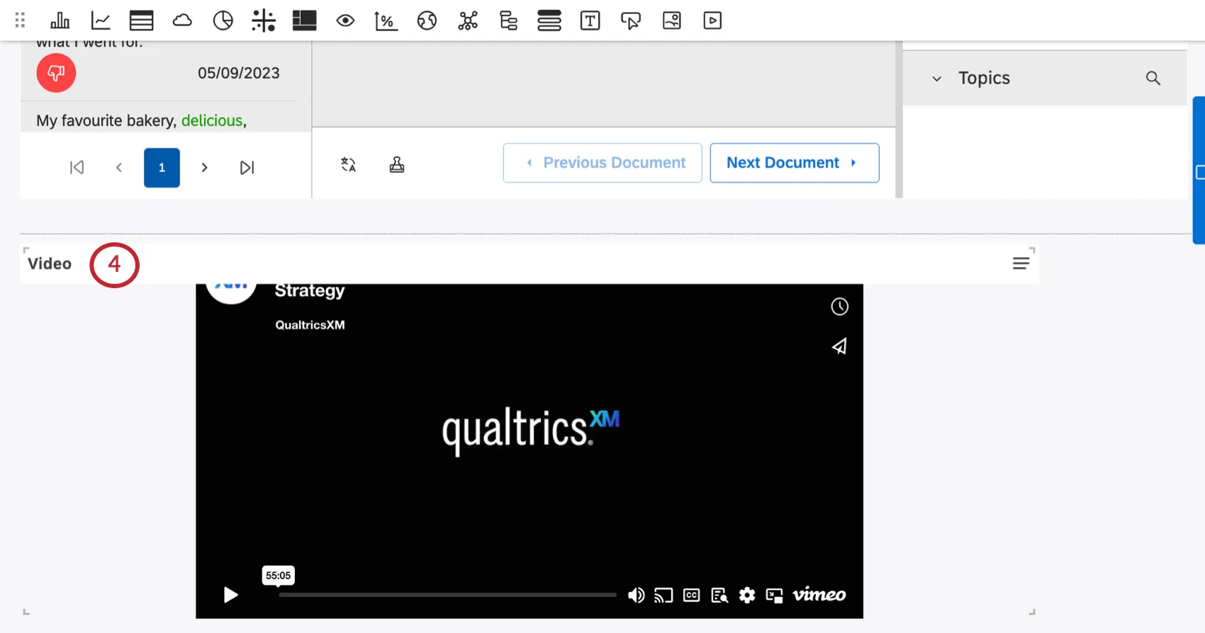 Video incorporato in una dashboard