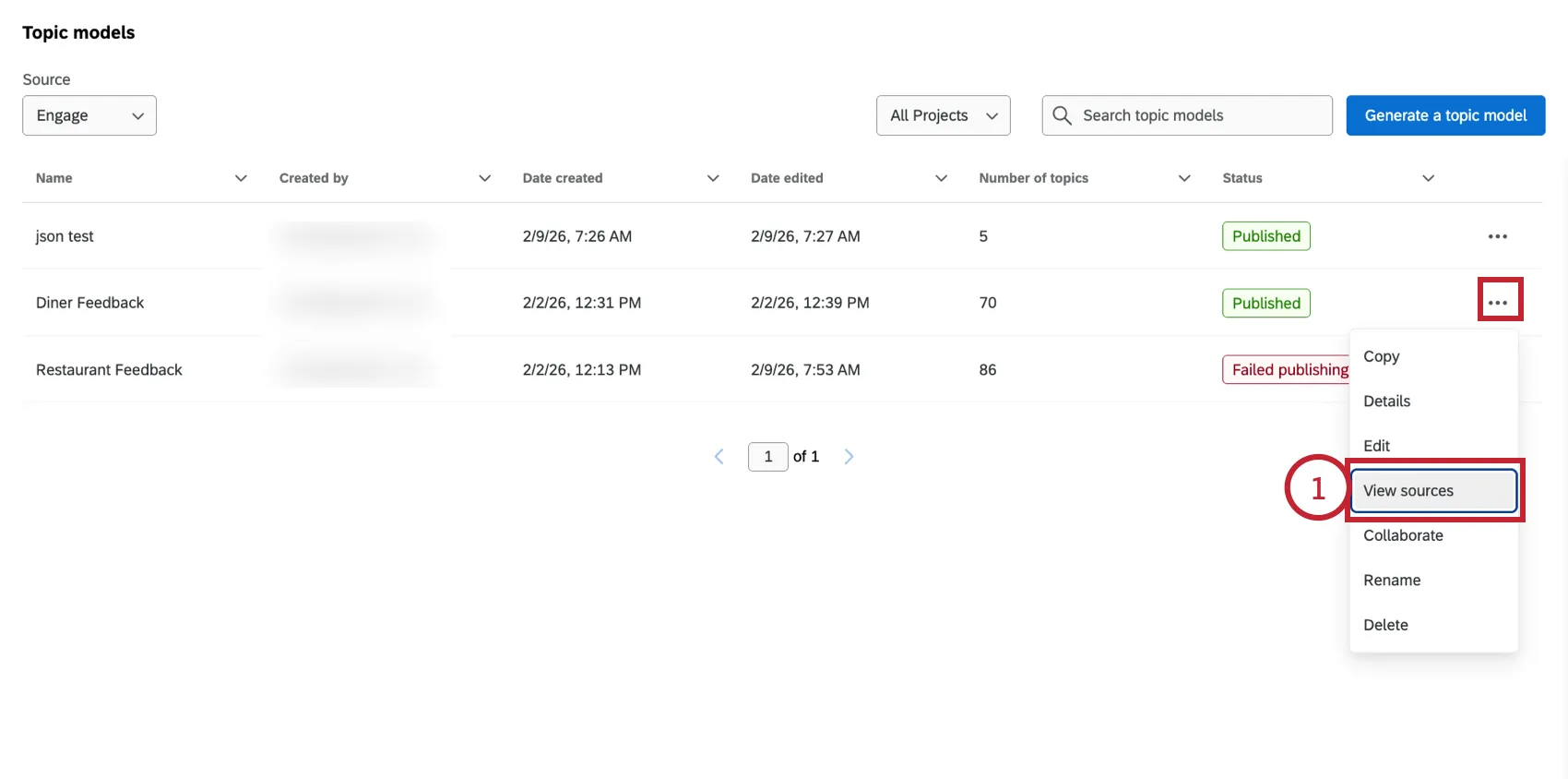 clicando em visualizar fontes no menu de opções