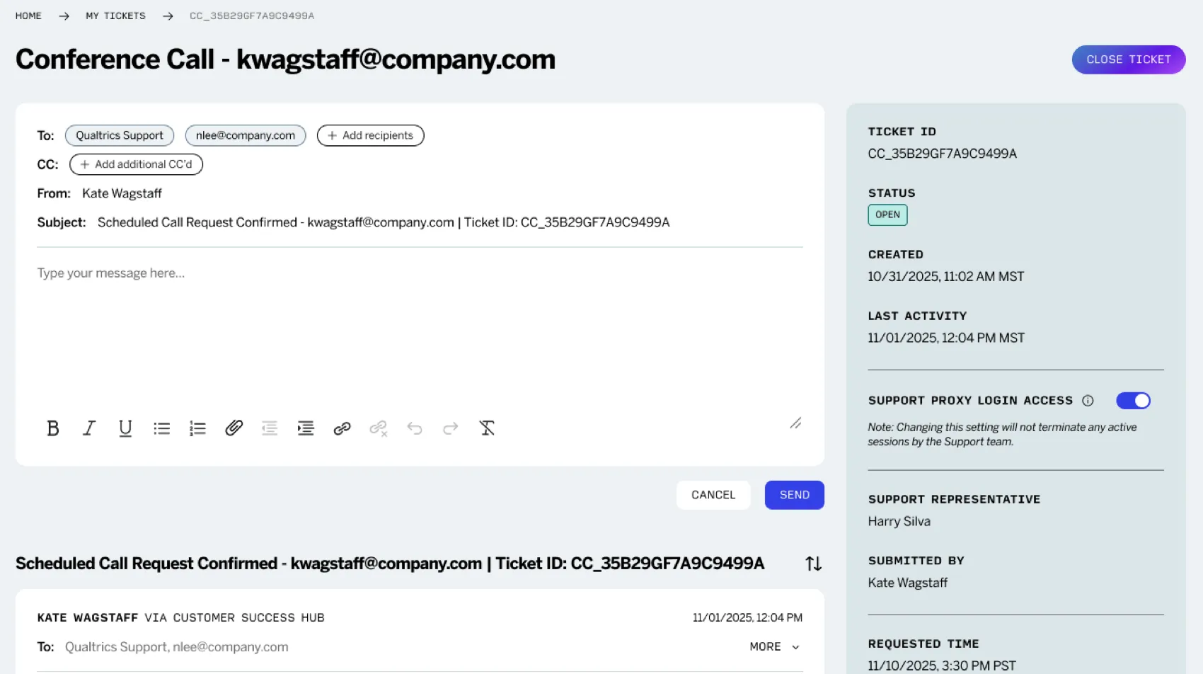 visualizar uma chamada em conferência agendada no hub