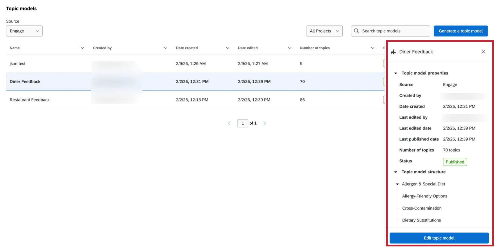 visualizzare ulteriori dettagli su un modello