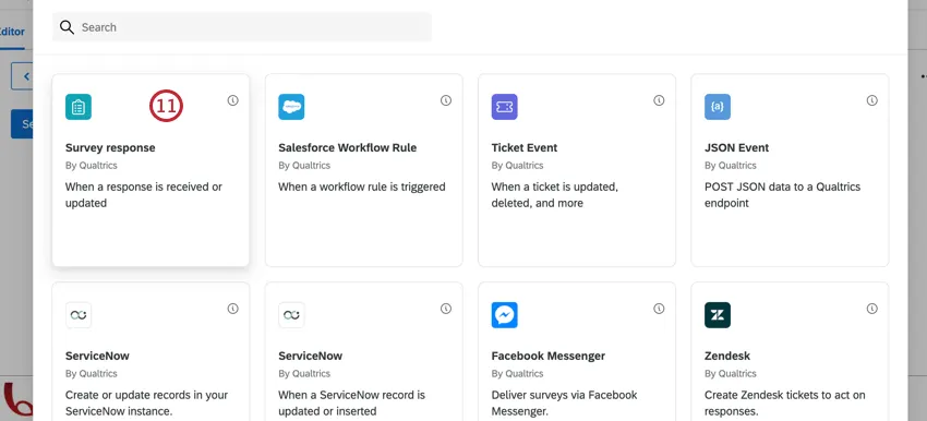 Seleccionar el evento de respuesta de la encuesta