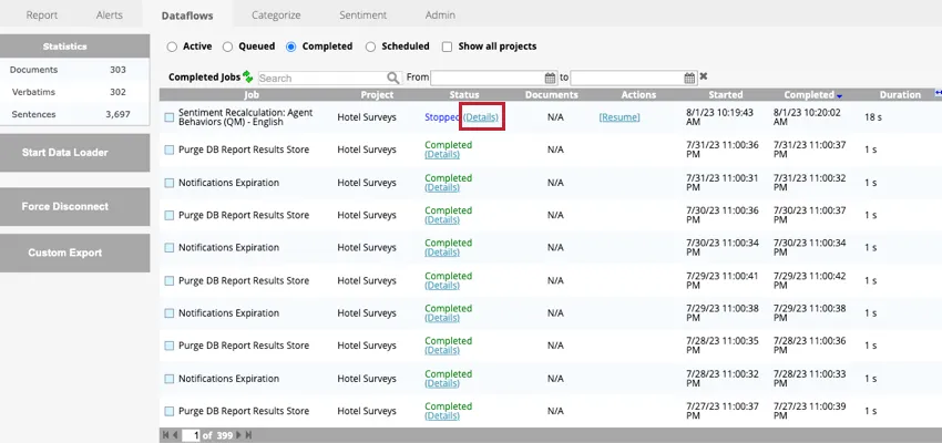clicking details to view more information