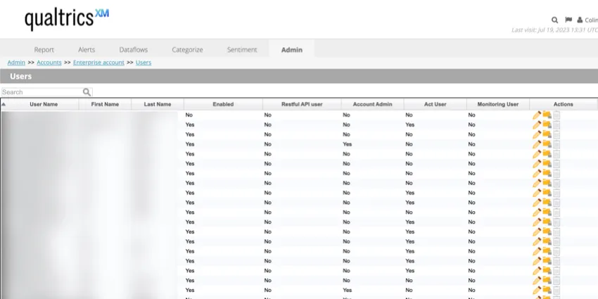 die Benutzertabelle im Designer