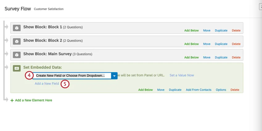 adding fields to the embedded data element