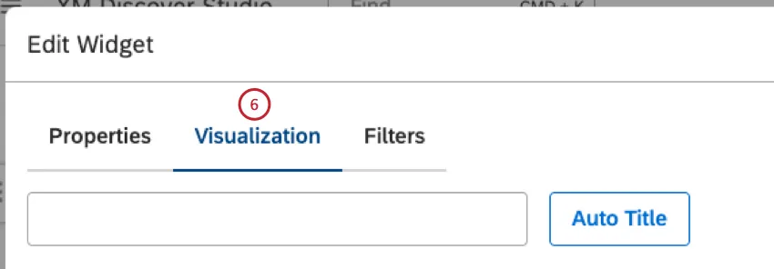 For all widgets except the Table widget, select the Visualization tab in the Edit Widgets window.