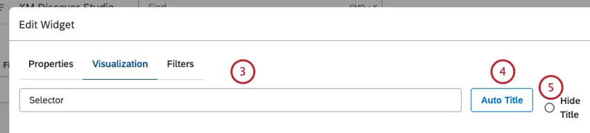Inserire nella casella un titolo personalizzato per il rapporto. Fare clic su Titolo automatico per mantenere il titolo del rapporto generato automaticamente. Selezionare la casella di controllo Nascondi titolo per nascondere il titolo del rapporto