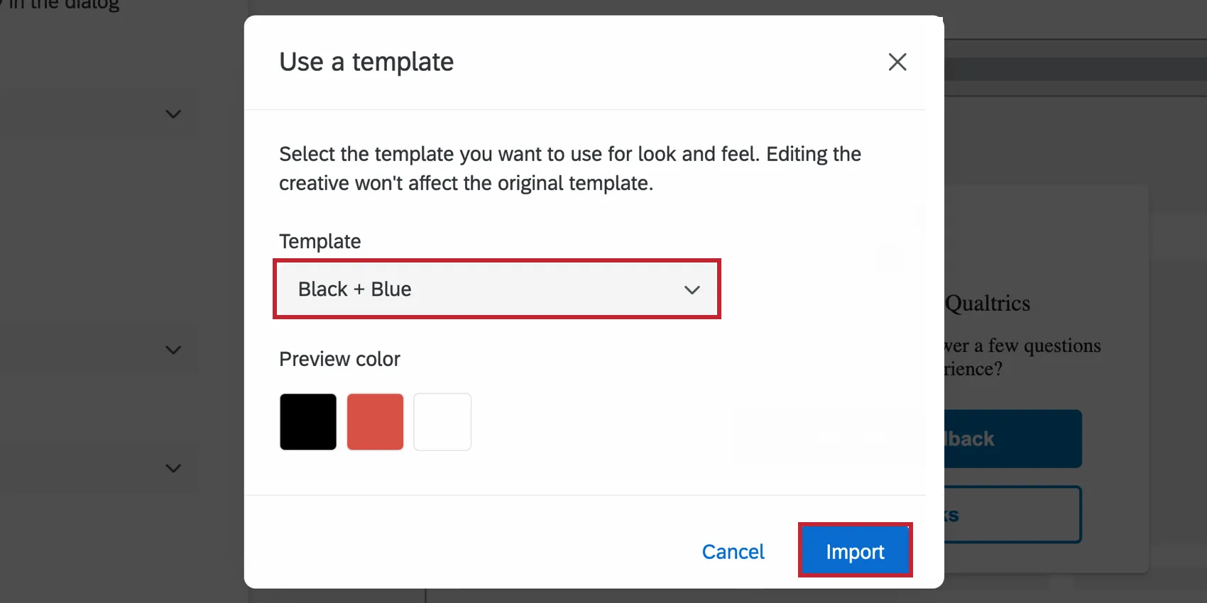 Nouvelle fenêtre de configuration des thèmes