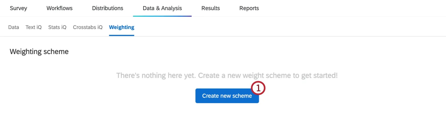 "create new scheme" button in the weighting tab