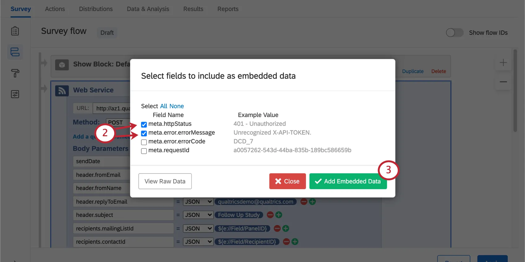 Selecting fields to capture from the URL