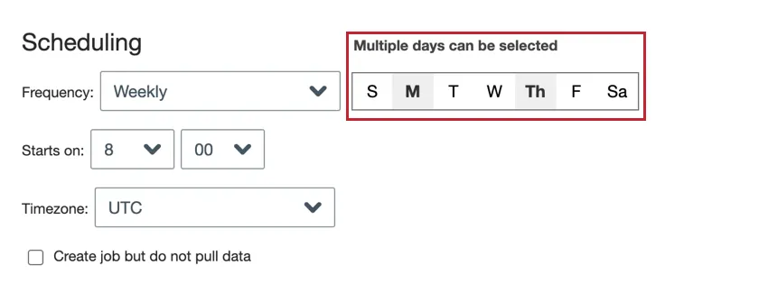 setting a weekly job schedule