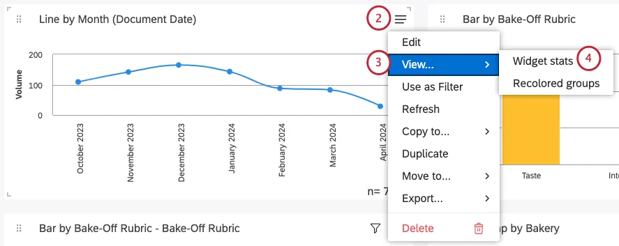 Opening the hamburger menu on a widget