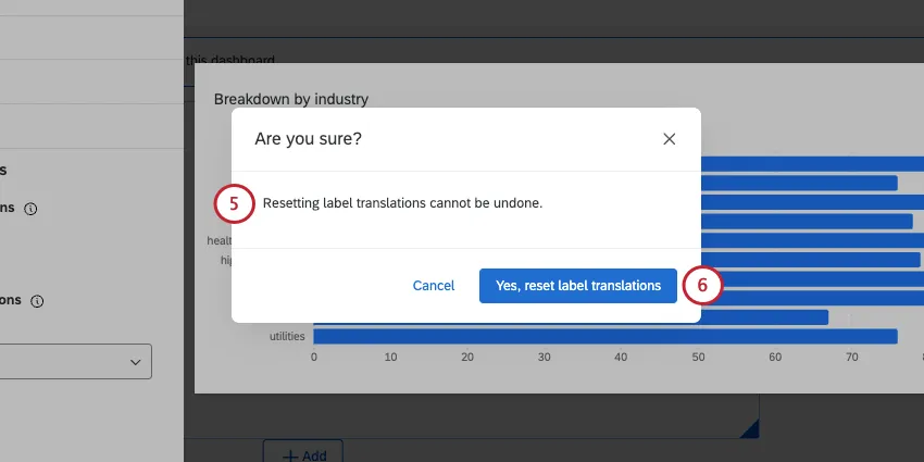 new window with an option to confirm the reset