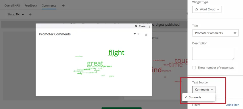 Menu suspenso Fonte de texto no painel de edição à direita