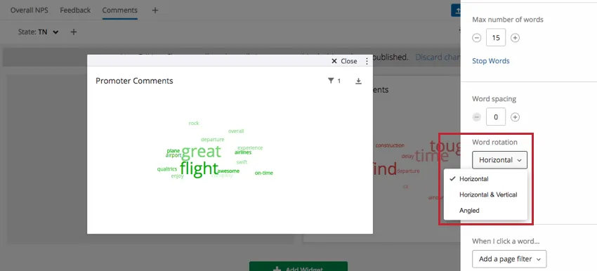 Word rotation dropdown